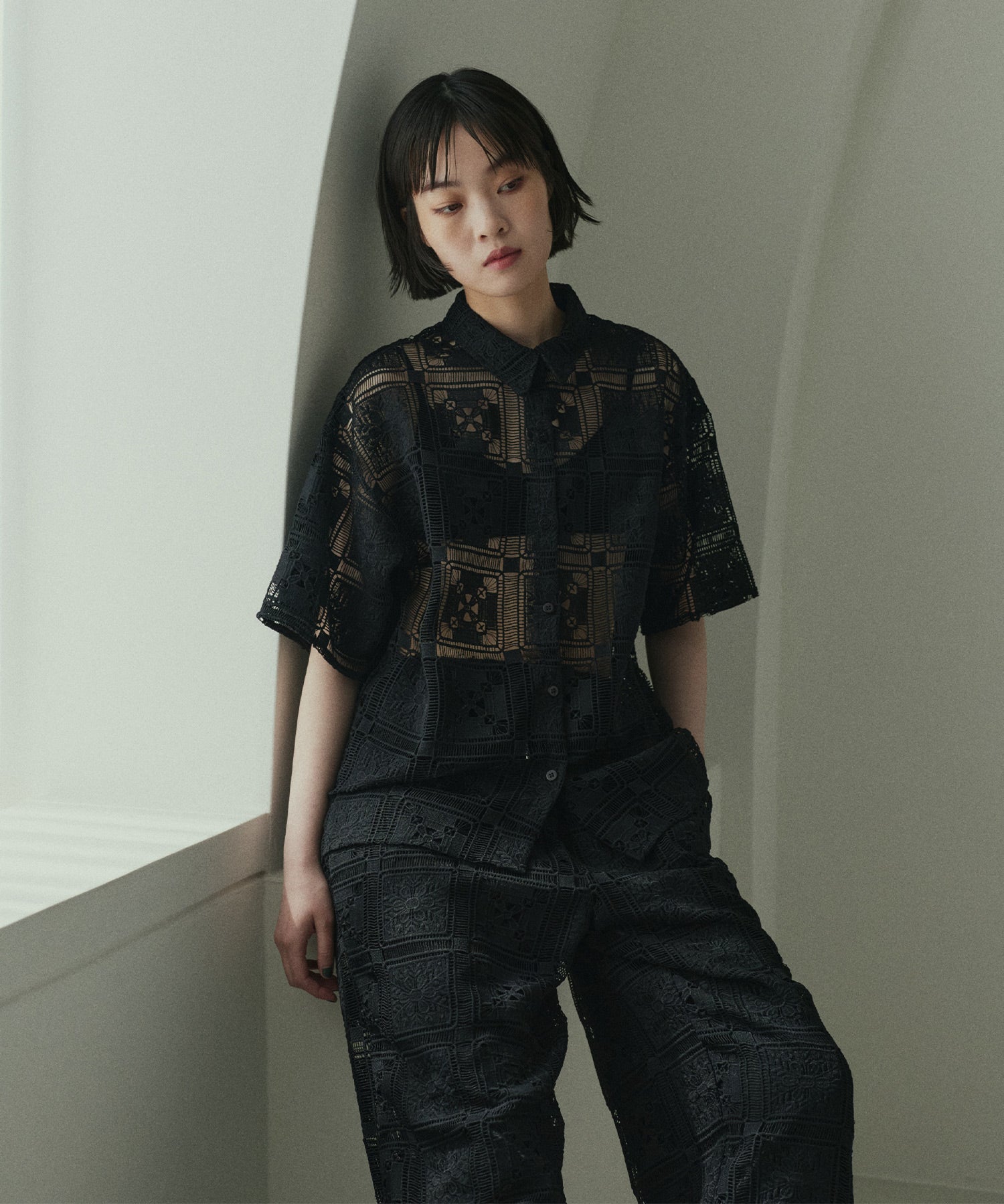 クロシェレースハーフスリーブシャツ – hellam