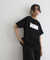 シルバーヴィンテージ箔プリントTシャツ