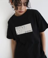 シルバーヴィンテージ箔プリントTシャツ