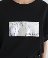 シルバーヴィンテージ箔プリントTシャツ