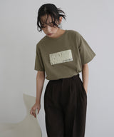シルバーヴィンテージ箔プリントTシャツ