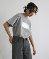 シルバーヴィンテージ箔プリントTシャツ