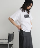 シルバーヴィンテージ箔プリントTシャツ