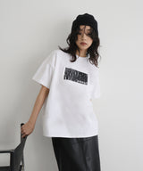 シルバーヴィンテージ箔プリントTシャツ