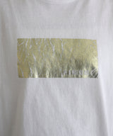 シルバーヴィンテージ箔プリントTシャツ