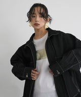 シルバーヴィンテージ箔プリントTシャツ