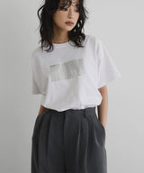 シルバーヴィンテージ箔プリントTシャツ