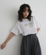 シルバーヴィンテージ箔プリントTシャツ