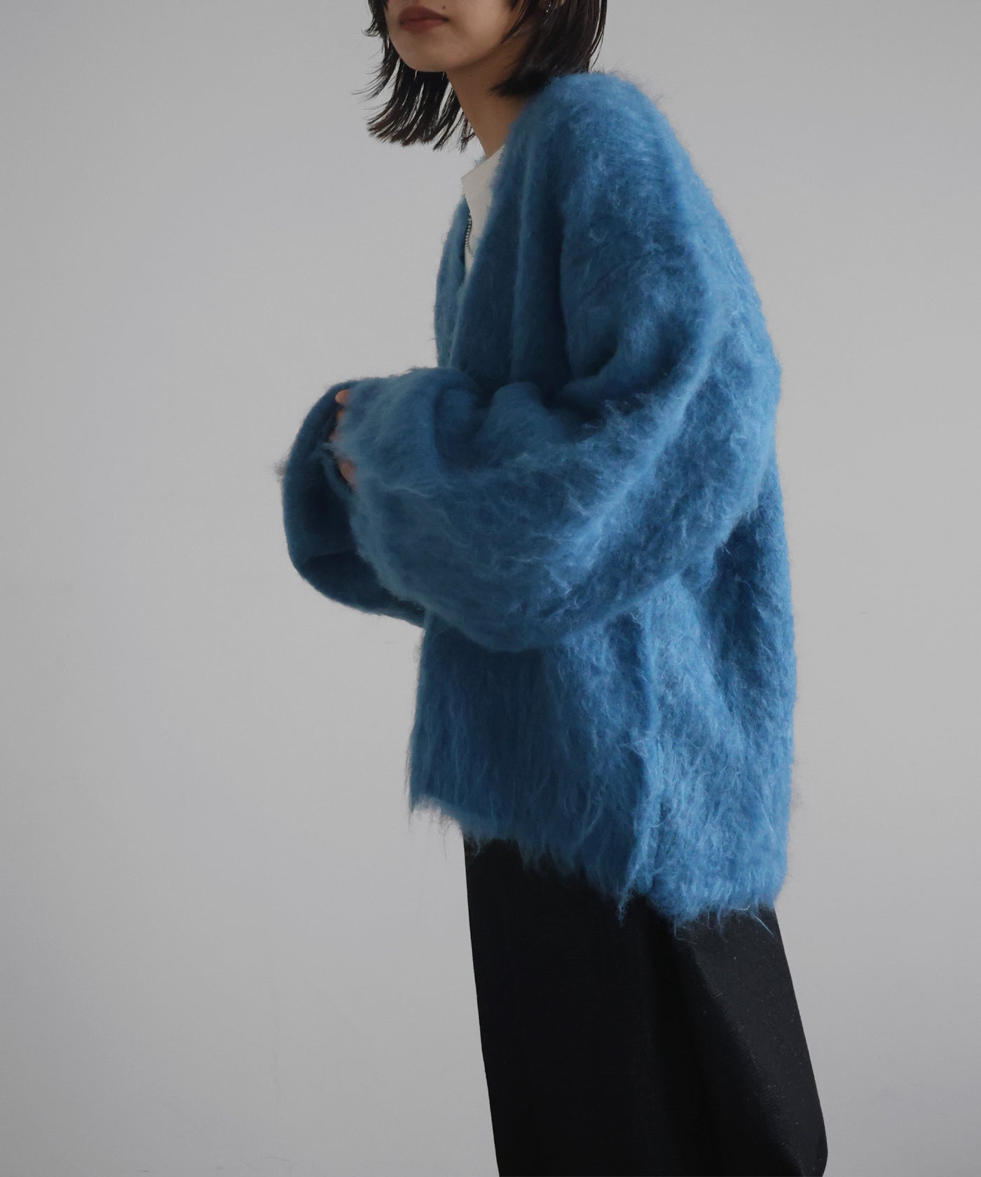 ミックスシャギーVネックカーディガン – hellam