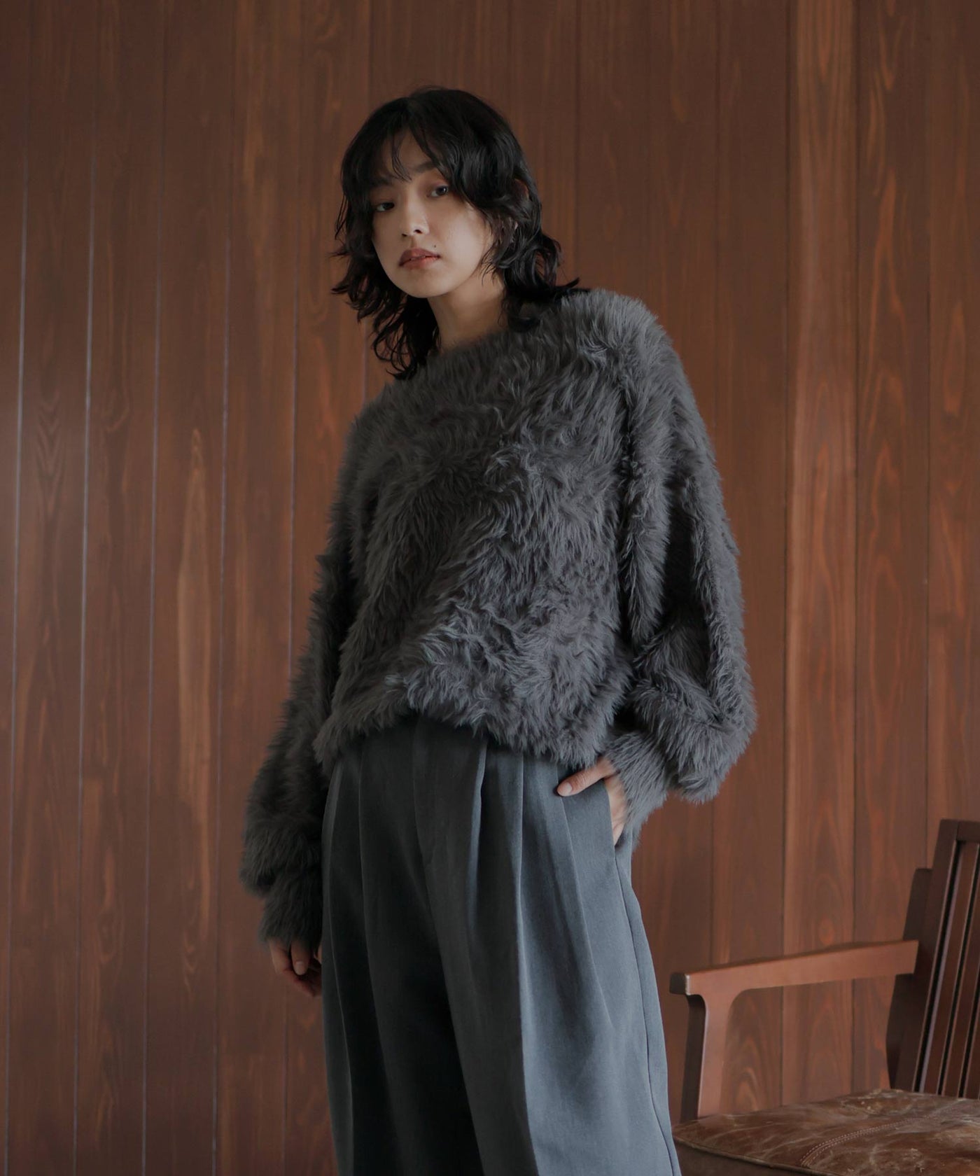 クルーネックフェザーニットプルオーバー 4087 – hellam