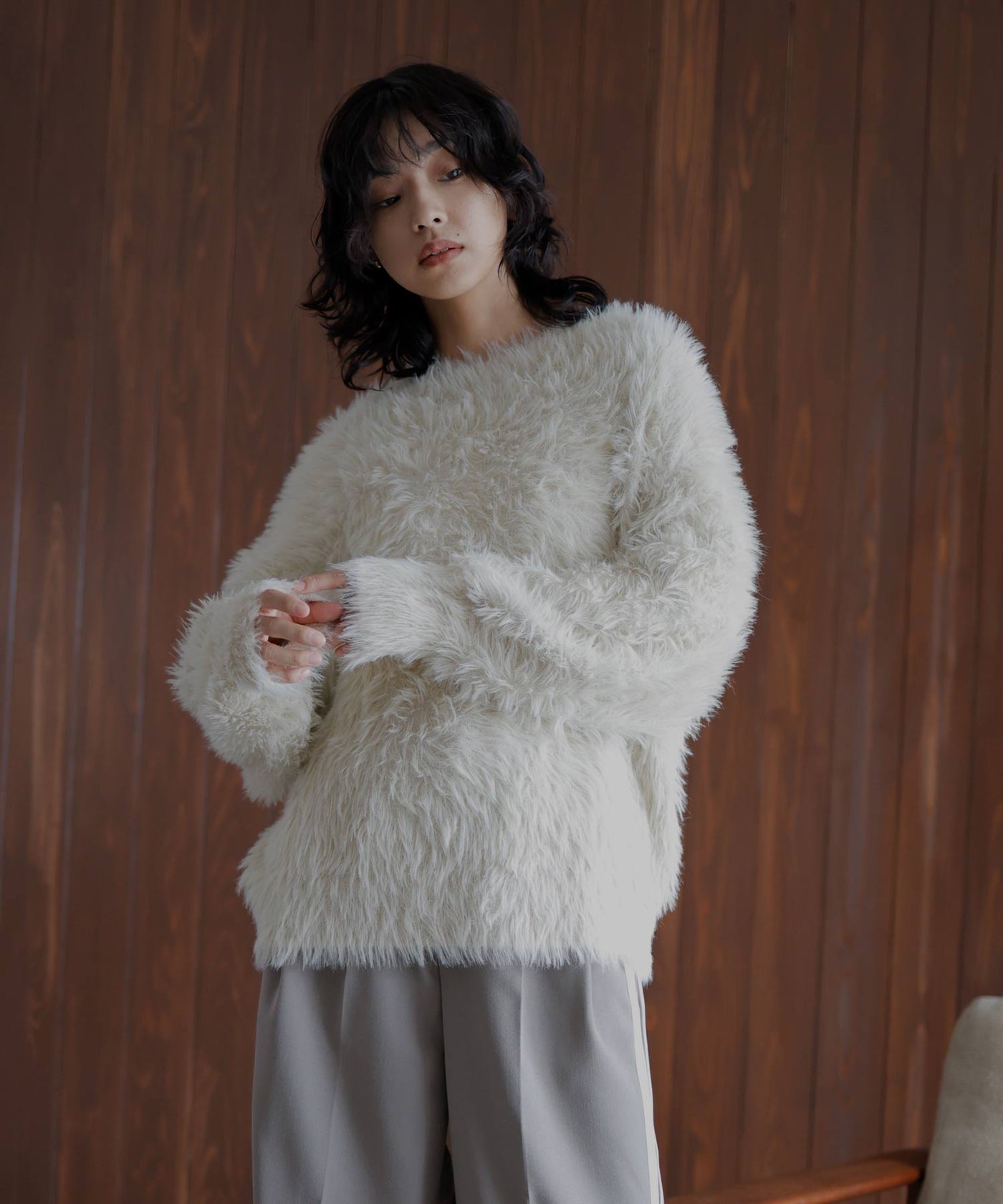 クルーネックフェザーニットプルオーバー 4087 – hellam
