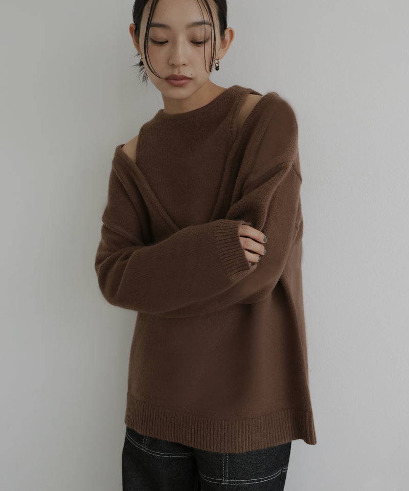 アンサンブル風Vネックニット