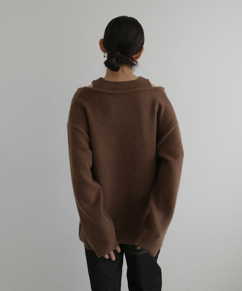 アンサンブル風Vネックニット