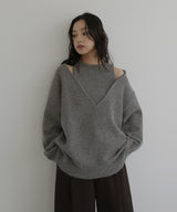 アンサンブル風Vネックニット