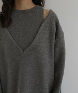 アンサンブル風Vネックニット