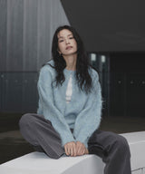 ミックスシャギーキーネックニット