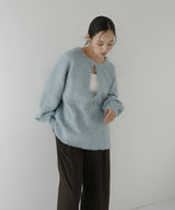 ミックスシャギーキーネックニット