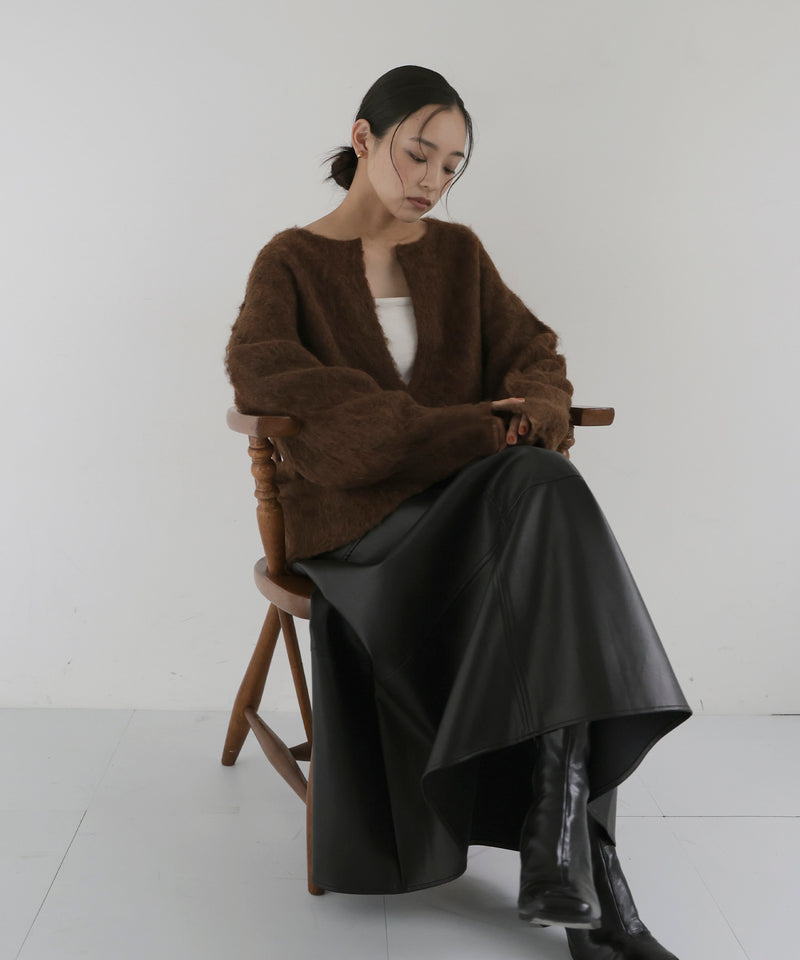 ミックスシャギーキーネックニット