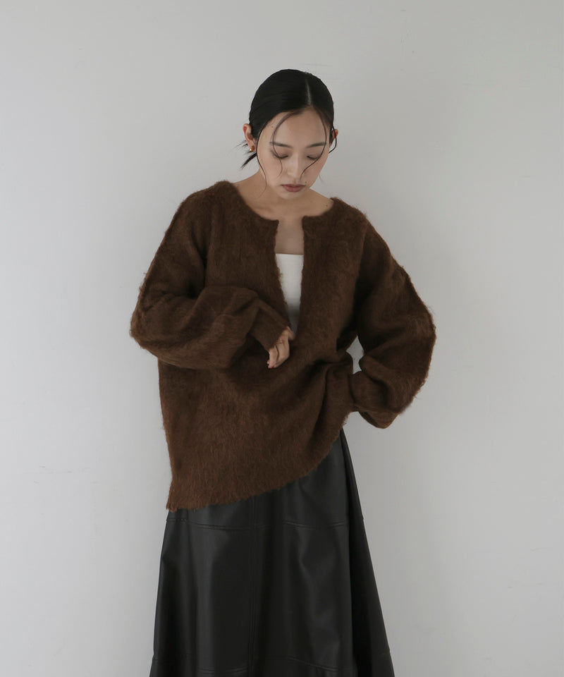 ミックスシャギーキーネックニット