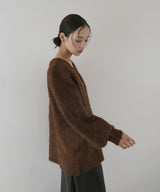 ミックスシャギーキーネックニット