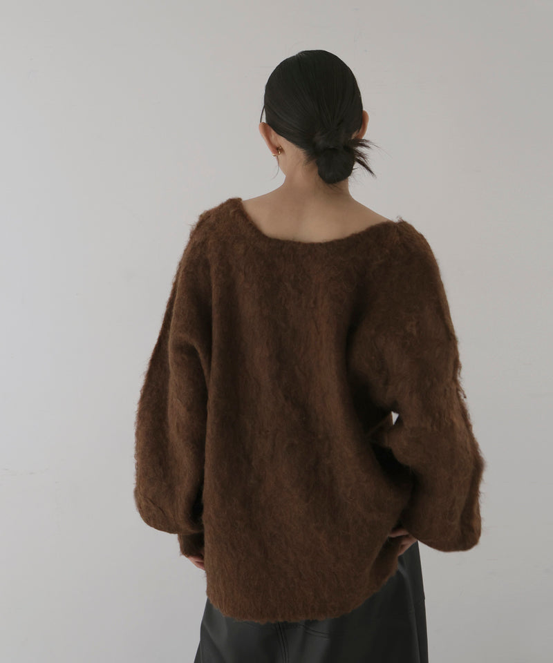 ミックスシャギーキーネックニット