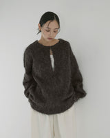 ミックスシャギーキーネックニット