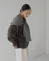 ミックスシャギーキーネックニット