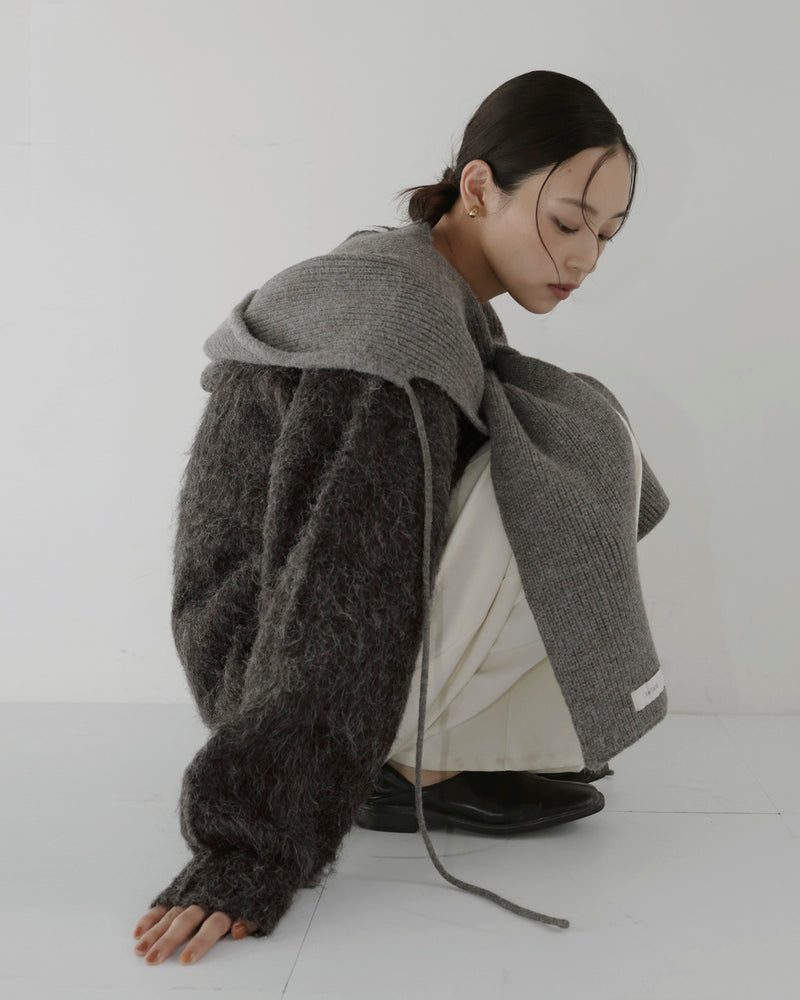 ミックスシャギーキーネックニット