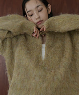 ミックスシャギーキーネックニット