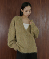 ミックスシャギーキーネックニット