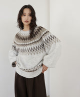 【12月下旬予約商品】ノルディック柄ニットプルオーバー