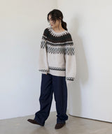 【12月下旬予約商品】ノルディック柄ニットプルオーバー