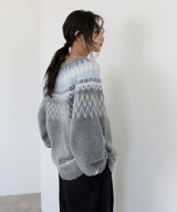 【12月下旬予約商品】ノルディック柄ニットプルオーバー