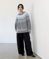 【12月下旬予約商品】ノルディック柄ニットプルオーバー