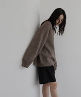 クルーネックカラーニットプルオーバー