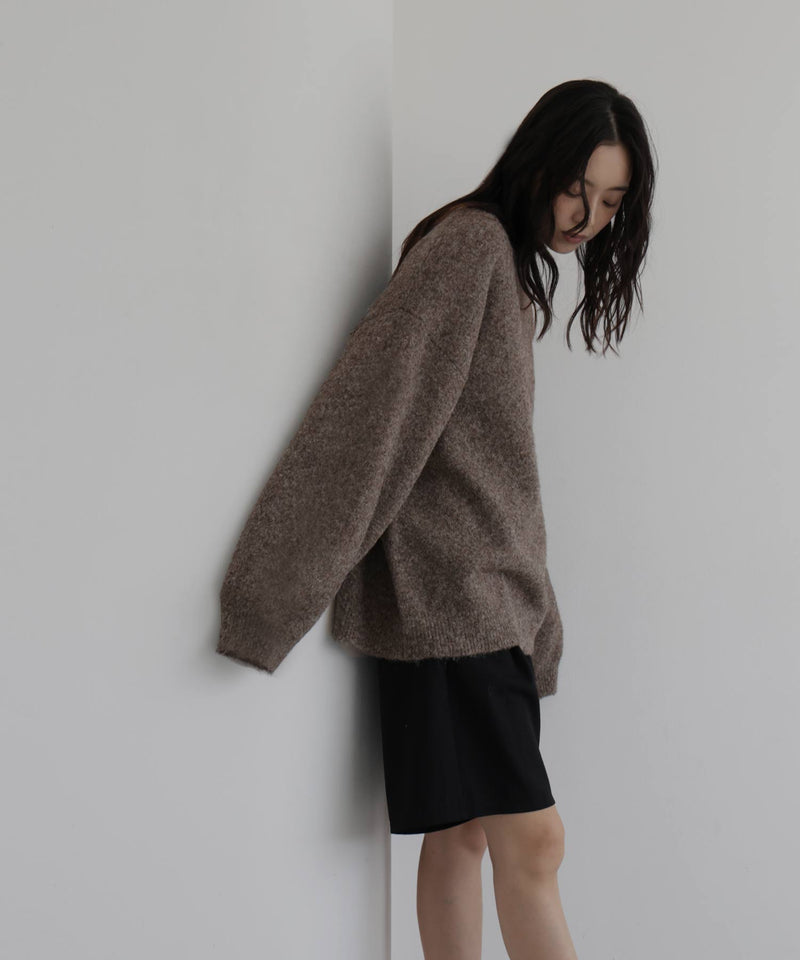 クルーネックカラーニットプルオーバー