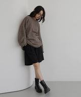 クルーネックカラーニットプルオーバー