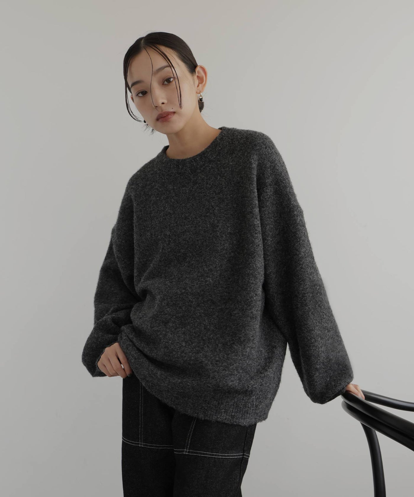 クルーネックカラーニットプルオーバー – hellam