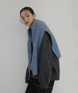 クルーネックカラーニットプルオーバー