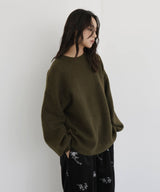 クルーネックカラーニットプルオーバー