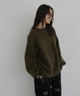 クルーネックカラーニットプルオーバー