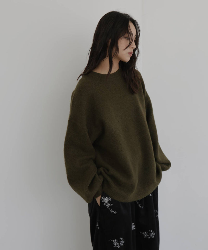 クルーネックカラーニットプルオーバー