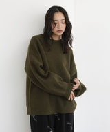 クルーネックカラーニットプルオーバー