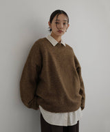 クルーネックカラーニットプルオーバー