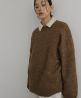 クルーネックカラーニットプルオーバー