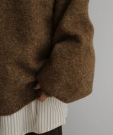 クルーネックカラーニットプルオーバー