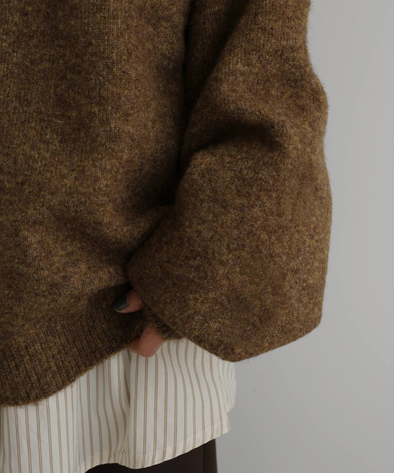 クルーネックカラーニットプルオーバー