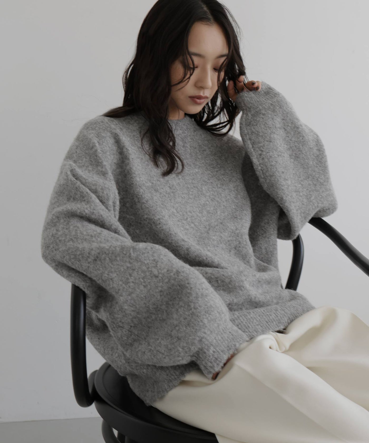 クルーネックカラーニットプルオーバー – hellam