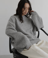 クルーネックカラーニットプルオーバー