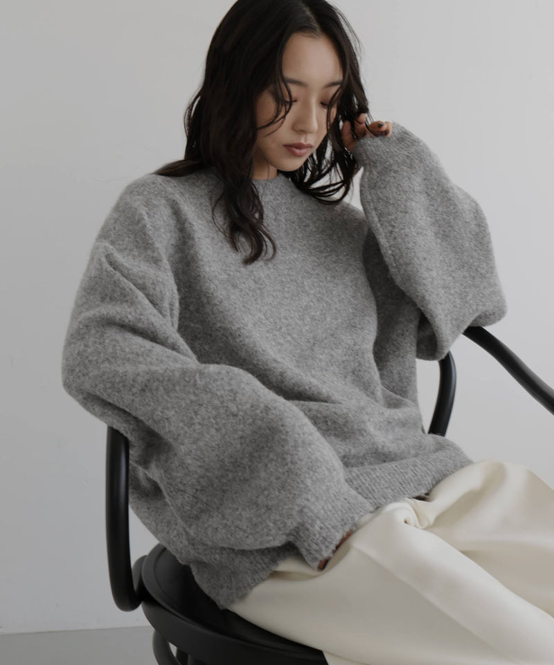 クルーネックカラーニットプルオーバー